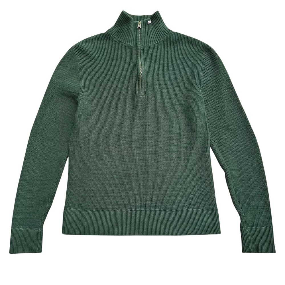 Vintage Polo Jeans Co Ralph Lauren Quarter Zip Sweater‎ Medium Green Preppy Y2K
